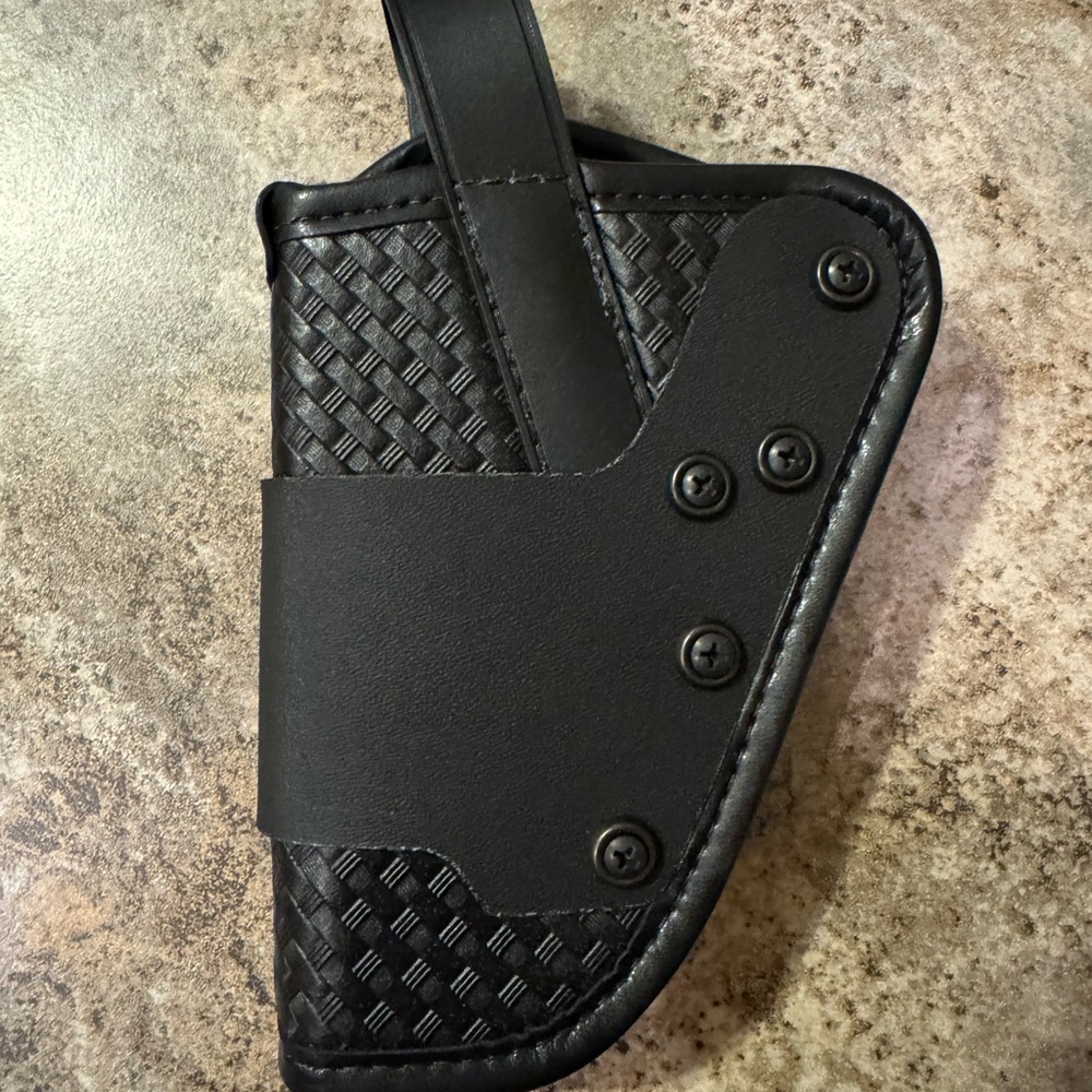 Uncle Mike's Mirage Left Hand Holster Black Basket Weave Belt Size 2 OWB